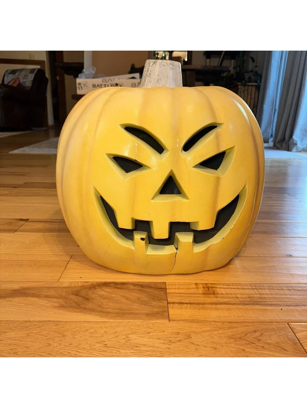 Large Vintage Pumpkin Blow Mold 20” Plastic Light-Up Jack-o-Lantern 1990s